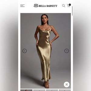 Bella Barnett Emily Metallic Gold maxi dress
